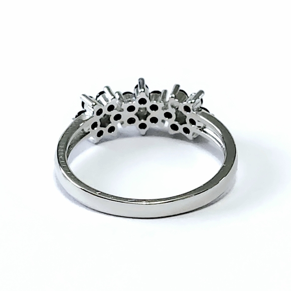 Silver black onyx flower Ring - Picture 8 of 12